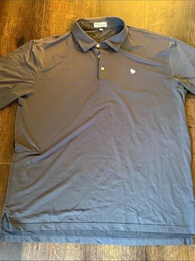 Peter Millar Grey Polo with Embroidered Logo